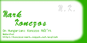 mark konczos business card